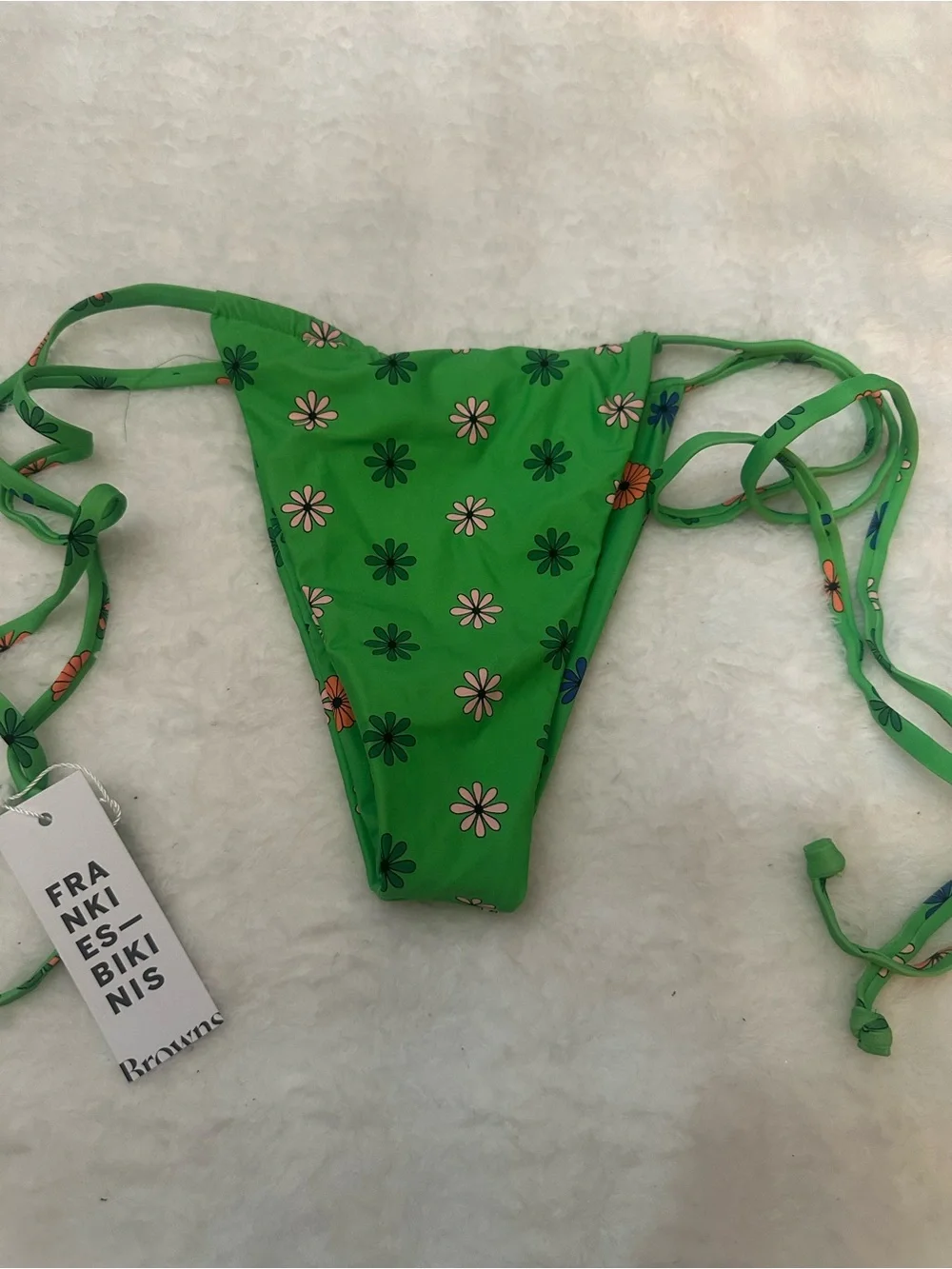New! Frankie's Bikinis Versailles Tia String Bikini Bottom Large 39256